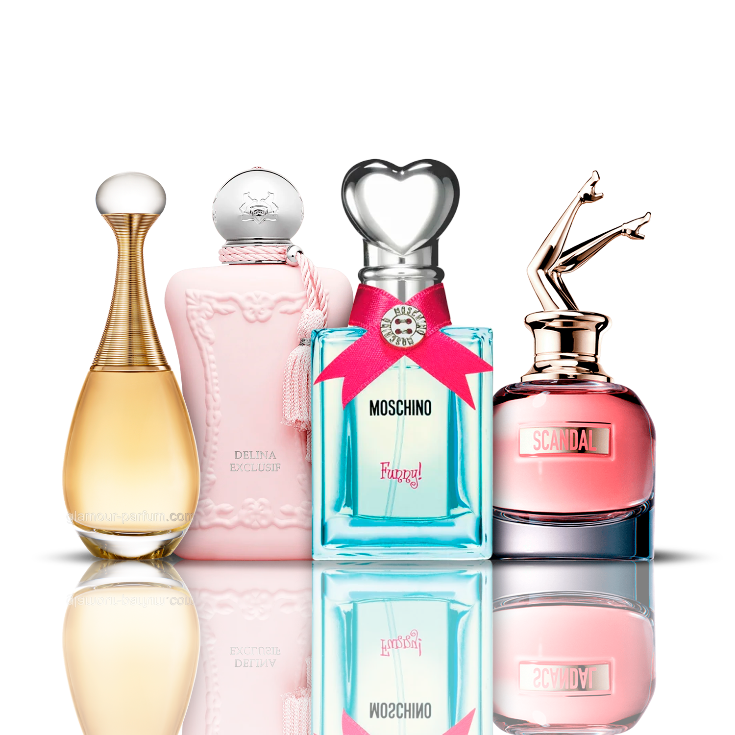 Zestaw 4 Perfum | Funny Moschino + Delina + Scandal + J'adore 100 ml